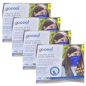 GoCool Blue Face Cover youth size 5+ bundle of 4 nwt
